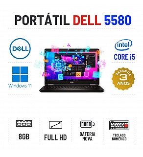 DELL LATITUDE 5580 | 15.6" FULLHD | I5-6200U | 8GB RAM | 240GB SSD | BATERIA NOVA DELL LATITUDE 5580 | 15.6" FULLHD | I5-6200U | 8GB RAM | 240GB SSD | BATERIA NOVA