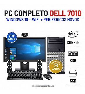 CONJUNTO PC DELL 7010 TOWER | I5-3470 | 8GB RAM | 240GB SSD COM MONITOR + ACESSORIOS
