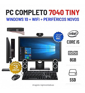 CONJUNTO PC DELL 7040 MICRO/MINI i5-6500T 8GB RAM 240GB SSD COM MONITOR + ACESSORIOS