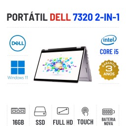 DELL LATITUDE 7320 2-IN-1 | 13.3" TOUCH FULLHD | I5-1140G7 | 16GB RAM | 240GB SSD | BATERIA NOVA