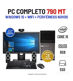 CONJUNTO PC DELL 790 MT | I5-2500 | 8GB RAM | SSD COM MONITOR + ACESSORIOS