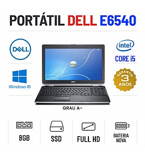 DELL E6540 15.6" FULLHD i5-4200M 8GB RAM 240GB SSD BATERIA NOVA TECLADO NUMERICO