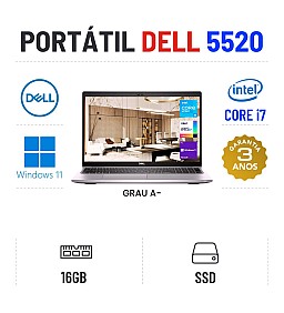DELL LATITUDE 5520 | 15.6" | i7-1185G7 | 16GB RAM | 480GB SSD | TECLADO NUMÉRICO