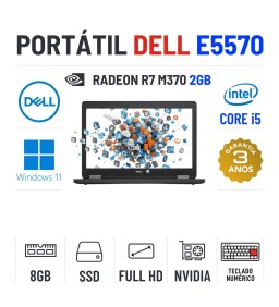 DELL LATITUDE E5570 | 15.6" FULLHD | I5-6440HQ | 8GB RAM | 240GB SSD | TECLADO NUMÉRICO