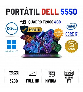 DELL PRECISION 5550 | 15.6" FULLHD | i7-10850H | 32GB RAM | 480GB SSD | QUADRO T2000 4GB = GTX1650 4GB | OFERTA DE OFFICE 2021