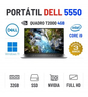 DELL PRECISION 5550 | 15.6" FULLHD | i9-10885H | 32GB RAM | 960GB SSD | QUADRO T2000 4GB