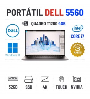 DELL PRECISION 5560 | 15.6" TOUCH 4K | i7-11850H | 32GB RAM | 480GB SSD | QUADRO T1200 4GB