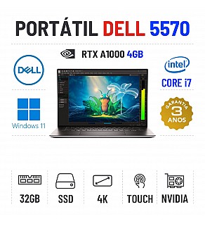DELL PRECISION 5570 | 15.6" TOUCH 4K | I7-12800H | 32GB RAM | 480GB SSD | RTX A1000 4GB