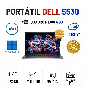 DELL PRECISION 5530 | 15.6" FULLHD | i7-8850H | 32GB RAM | 480GB SSD | QUADRO P1000 4GB