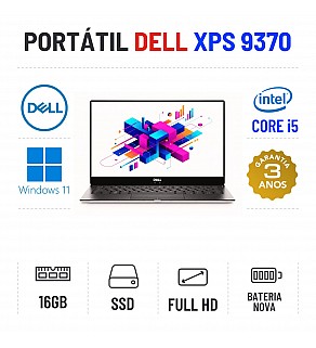 DELL XPS 13 9370 | 13.3" FULLHD | i5-8250U | 16GB RAM | 240GB SSD | BATERIA NOVA DELL XPS 13 9370 | 13.3" FULLHD | i5-8250U | 16GB RAM | 240GB SSD | BATERIA NOVA