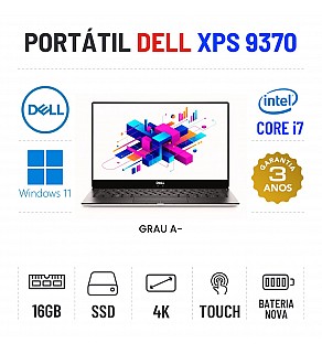 DELL XPS 13 9370 | 13.3" TOUCH 4K | i7-8550U | 16GB RAM | 480GB SSD | BATERIA NOVA