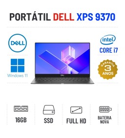 DELL XPS 13 9370 | 13.3" FULLHD | i7-8550U | 16GB RAM | 480GB SSD | BATERIA NOVA