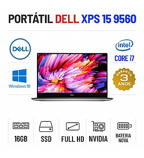 DELL XPS 15 9560 | 15.6" FULLHD | i7-7700HQ | 16GB RAM | 512GB SSD | GTX1050-4GB | BATERIA NOVA