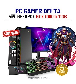 CONJUNTO GAMER DELTA SEMI-NOVO | GTX1080Ti-11GB | RYZEN 5 = i7-10700K | 16GB RAM | 960GB SSD COM MONITOR + ACESSORIOS