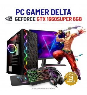 CONJUNTO GAMER DELTA | GTX1660SUPER-6GB | i7-4770 | 16GB RAM | 480GB SSD COM MONITOR + ACESSORIOS