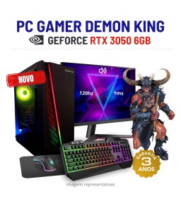 CONJUNTO GAMER DEMON KING | RTX3050-6GB | RYZEN 5 = i7-10700F | 16GB RAM | 480GB SSD COM MONITOR + ACESSORIOS