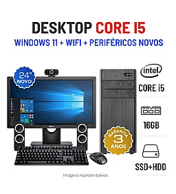 CONJUNTO NOVO DESKTOP |  I5-10400F | 16GB RAM | SSD+HDD COM MONITOR + ACESSORIOS