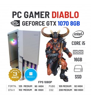 PC GAMER DIABLO NOVO | GTX1070-8GB | i5-10400F | 16GB RAM | 480GB SSD