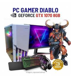 CONJUNTO GAMER DIABLO | GTX1070-8GB | i5-10400F | 16GB RAM | 480GB SSD COM MONITOR + ACESSORIOS