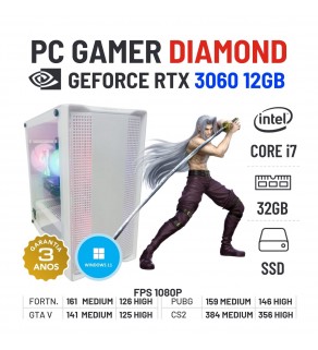 PC GAMER DIAMOND NOVO | RTX3060-12GB | I7-12700K | 32GB RAM | 960GB SSD OFERTA KIT TECLADO+RATO+TAPETE