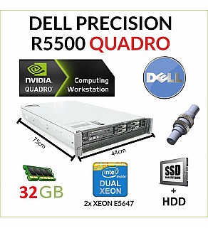 DELL R5500 2x XEON E5647=I7-6700 32GB RAM SSD+HDD QUADRO NVS 295