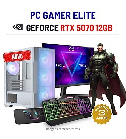 CONJUNTO GAMER ELITE NOVO | RTX5070-12GB | i5-14400F | 32GB RAM | 960GB SSD COM MONITOR + ACESSORIOS