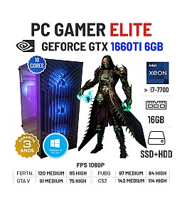 PC GAMER ELITE | GTX1660TI-6GB | XEON 10 CORES SUPERIOR A I7-7700 | 16GB RAM | SSD+HDD
