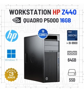 WORKSTATION HP Z440 | XEON SUPERIOR A i9-9900 | 64GB RAM | 960GB SSD | QUADRO P5000 16GB