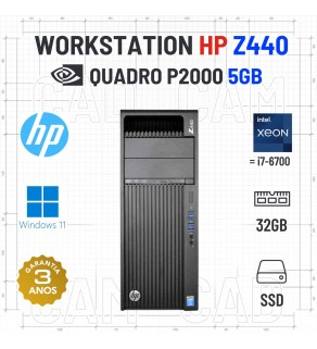 WORKSTATION HP Z440 | XEON=i7-6700 | 32GB RAM | 480GB SSD | QUADRO P2000 5GB