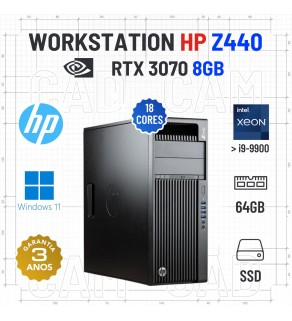 WORKSTATION HP Z440 | XEON 18 CORES SUPERIOR A i9-9900 | 64GB RAM | 960GB SSD | RTX3070 8GB