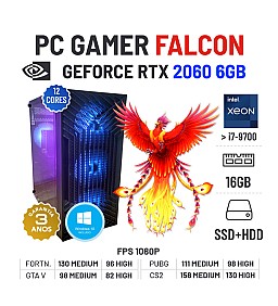 PC GAMER FALCON | RTX2060-6GB | XEON 12 CORES SUPERIOR A I7-9700 | 16GB RAM | SSD+HDD
