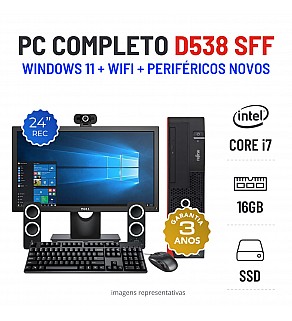 CONJUNTO FUJITSU ESPRIMO D538 SFF | i7-8700 | 16GB RAM | 240GB SSD COM MONITOR + ACESSORIOS