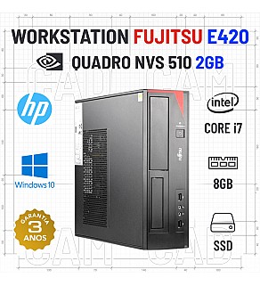 WORKSTATION FUJITSU E420 SFF i7-4790S 8GB RAM 240GB SSD NVS510 2GB