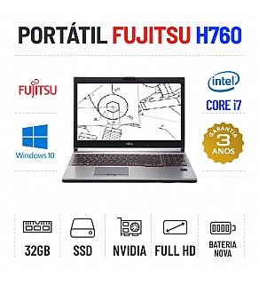 FUJITSU CELSIUS H760 15.6" FULLHD i7-6820HQ 32GB RAM 240GB SSD QUADRO M2000M 4GB BATERIA NOVA