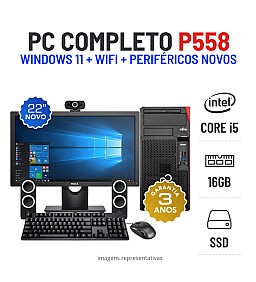 CONJUNTO FUJITSU ESPRIMO P558 | i5-8500 | 16GB RAM | 240GB SSD COM MONITOR + ACESSORIOS