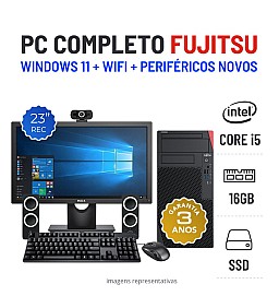 CONJUNTO FUJITSU P7010 TOWER | i5-10600 | 16GB RAM | 240GB SSD COM MONITOR + ACESSORIOS CONJUNTO FUJITSU P7010 TOWER | i5-10600 | 16GB RAM | 240GB SSD COM MONITOR + ACESSORIOS