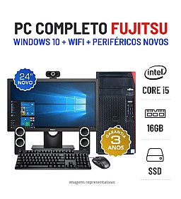 CONJUNTO FUJITSU ESPRIMO P757 | i5-7400 | 16GB RAM | 240GB SSD COM MONITOR + ACESSORIOS