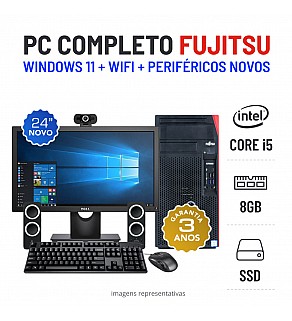 CONJUNTO FUJITSU ESPRIMO P757 | i5-6400 | 8GB RAM | 240GB SSD COM MONITOR + ACESSORIOS
