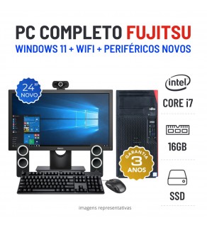 CONJUNTO FUJITSU ESPRIMO P757 | i7-6700 | 16GB RAM | 480GB SSD COM MONITOR + ACESSORIOS