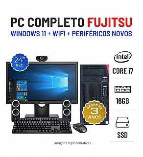 CONJUNTO FUJITSU ESPRIMO P757 | i7-6700 | 16GB RAM | 480GB SSD COM MONITOR + ACESSORIOS