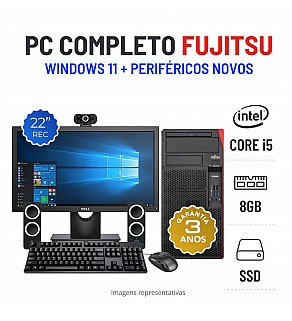 CONJUNTO FUJITSU ESPRIMO P958 | i5-8500 | 8GB RAM | 240GB SSD COM MONITOR + ACESSORIOS