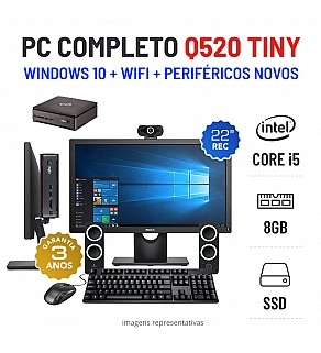 CONJUNTO PC FUJITSU Q520 MICRO/MINI i5-4590T 8GB RAM 240GB SSD COM MONITOR + ACESSORIOS