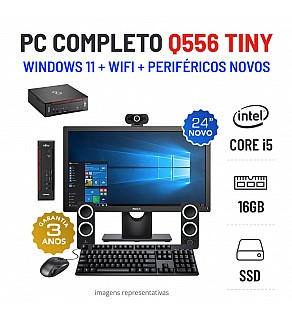 CONJUNTO PC FUJITSU Q556 MICRO/MINI | I5-6500T | 16GB RAM | 240GB SSD COM MONITOR + ACESSORIOS