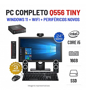 CONJUNTO PC FUJITSU Q556 MICRO/MINI | I5-6400T | 16GB RAM | 240GB SSD COM MONITOR + ACESSORIOS