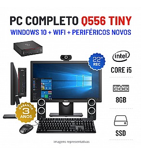 CONJUNTO PC FUJITSU Q556 MICRO/MINI i5-6500T 8GB RAM 240GB SSD COM MONITOR + ACESSORIOS
