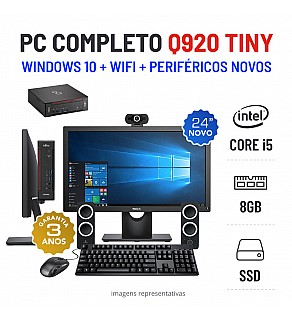 CONJUNTO PC FUJITSU Q920 MICRO/MINI i5-4570T 8GB RAM 240GB SSD COM MONITOR + ACESSORIOS