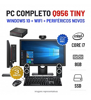 CONJUNTO PC FUJITSU Q956 MICRO/MINI i7-6700T 8GB RAM 240GB SSD COM MONITOR + ACESSORIOS