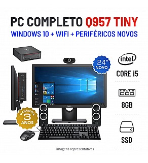 CONJUNTO PC FUJITSU Q957 MICRO/MINI i5-7500T 8GB RAM 240GB SSD COM MONITOR + ACESSORIOS