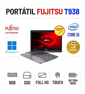 FUJITSU LIFEBOOK T938 | 13" TOUCH FULLHD | I5-8250U | 8GB RAM | 240GB SSD | BATERIA NOVA