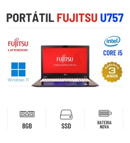 FUJITSU LIFEBOOK U757 | 15.6" | i5-6200U | 8GB RAM | 480GB SSD | BATERIA NOVA